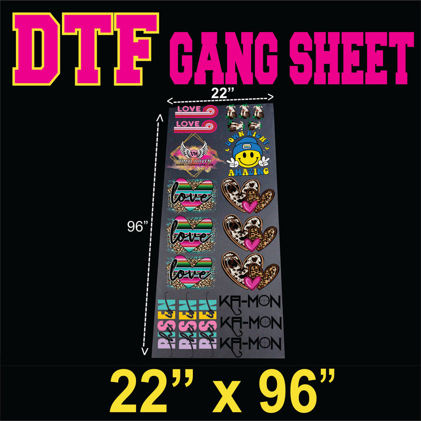 DTF Custom Transfers GANG SHEET (Roll) 22" x 96" – DTF Xpress Transfers ...